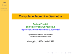 Computer e Teoremi in Geometria - Università degli Studi dell`Insubria