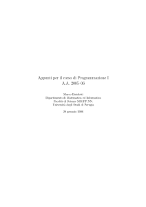 Appunti per il corso di Programmazione I AA 2005–06