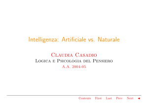 Intelligenza: Artificiale vs. Naturale