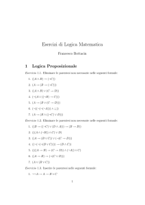 Esercizi di Logica Matematica