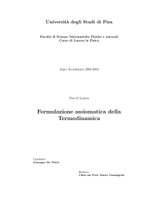 Formulazione assiomatica della Termodinamica