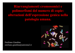 patologia cromosomica nuova - Università degli Studi di Roma