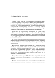 EL. Equazioni di Lagrange