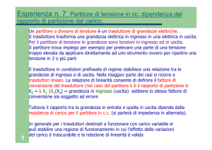 Partitore di tensione in cc: dipendenza del rapporto di partizione dal