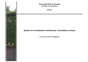 Sistemi di inverdimento verticale per l`architettura urbana