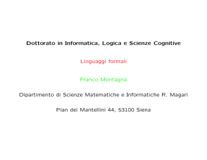 Dottorato in Informatica, Logica e Scienze Cognitive Linguaggi