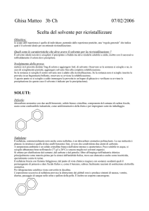 Scelta del solveinte per la ricristallizzazione