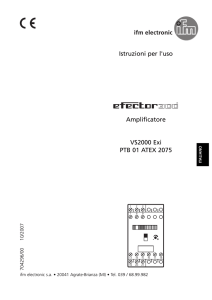 Istruzioni per l`uso Amplificatore VS2000 Exi PTB 01 ATEX 2075