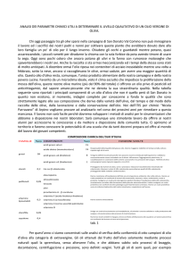 ANALISI DEI PARAMETRI CHIMICI UTILI A