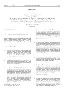 Decisione della Commissione, del 5 agosto 2010, che modifica