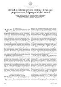 Steroidi e sistema nervoso centrale: il ruolo del progesterone e dei