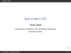 Basi di dati e GIS - UniTN