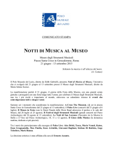 NOTTI DI MUSICA AL MUSEO