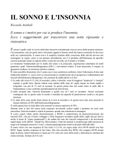 il sonno e l`insonnia