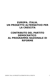 Europa - Italia, un progetto alternativo per la crescita