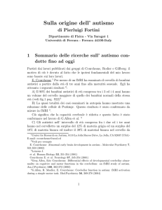 Sulla origine dell` autismo