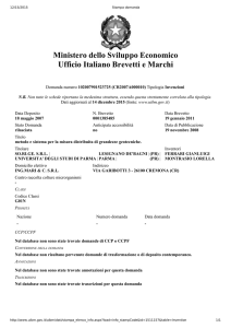 Ministero dello Sviluppo Economico Ufficio Italiano Brevetti e Marchi