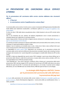 Presentazione prevenzione del Cervico carcinoma