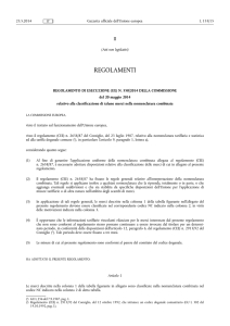 REGOLAMENTO DI ESECUZIONE (UE) N. 550/•2014 DELLA