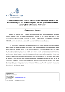 STIME COMMISSIONE EUROPEA-RIPRESA: DE