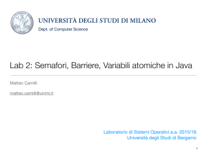 Lab 2: Semafori, Barriere, Variabili atomiche in Java