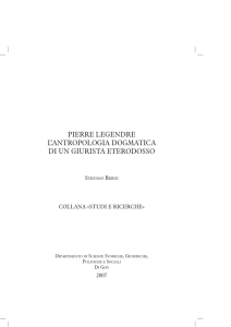 Stefano Berni, L`antoropologia dogmatica di Pierre Legendre