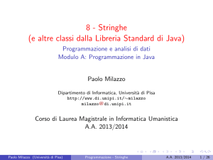 =1=8 - Stringhe (e altre classi dalla Libreria Standard di Java