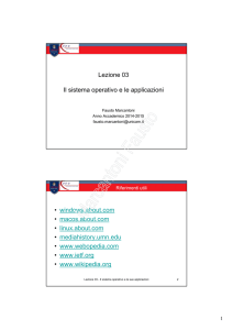 Il sistema operativo e le applicazioni - UniCam