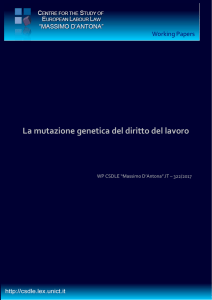 La mutazione genetica del diritto del lavoro - CSDLE