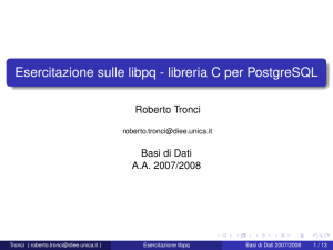 Esercitazione sulle libpq - libreria C per PostgreSQL