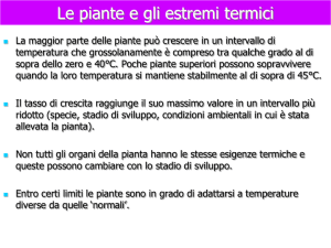 Le piante e gli stress termici - Associazione Studenti di Agraria IAAS