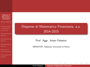 Dispense di Matematica Finanziaria, aa 2014-2015