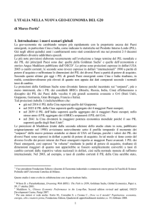 L`ITALIA NELLA NUOVA GEO-ECONOMIA DEL G20 di Marco Fortis
