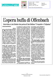 11/07/2013 Giornale dell Umbria l`opera buffa di Offenbach