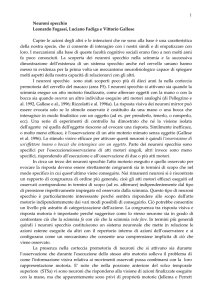 Neuroni specchio, di Leonardo Fogassi, Luciano Fadiga e Vittorio