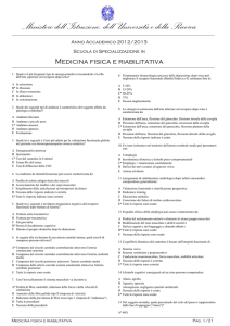 Medicina fisica e riabilitativa - Scuole di Specializzazione in Medicina