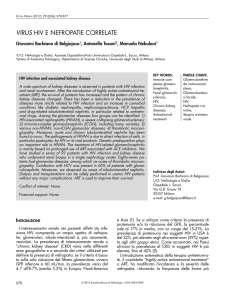 Virus Hiv E NEfropatiE CorrElatE - Giornale Italiano di Nefrologia