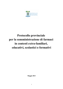 Protocollo provinciale per la somministrazione di farmaci in contesti