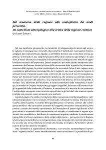 Dal monismo della ragione alla molteplicità dei modi percettivi. Un