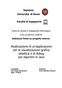 Relazione Finale su progetto interno (Laurea primo livello)