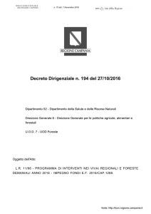 Decreto Dirigenziale n. 194 del 27/10/2016 - Burc