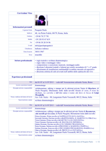 Curriculum Vitae Informazioni personali Pasquini Paolo 40, via
