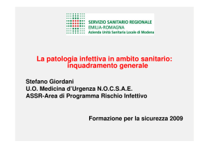 La patologia infettiva in ambito sanitario: inquadramento