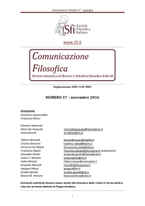 Comunicazione Filosofica - Società Filosofica Italiana