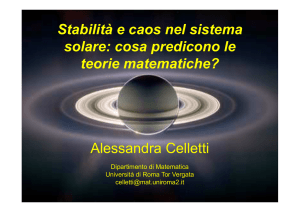 Stabilita` e caos nel sistema solare