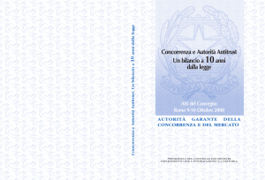 Bilancio 10 anni Antitrust - Autorità Garante della Concorrenza e del