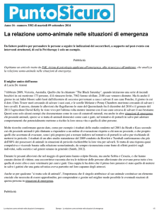 La relazione uomo-animale nelle situazioni di