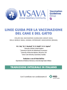 linee guida per la vaccinazione del cane e del gatto