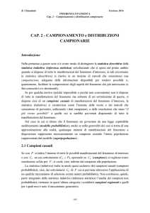 CAP. 2 - CAMPIONAMENTO e DISTRIBUZIONI CAMPIONARIE
