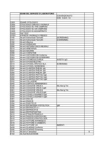 prestazioni del servizio di laboratorio analisi